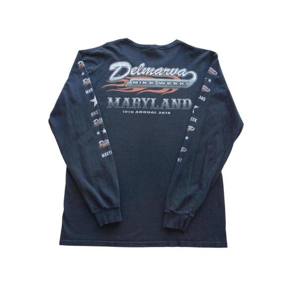Delmarva Bike Week Maryland Men's Long Sleeve T-Shirt - Picture 2 of 7